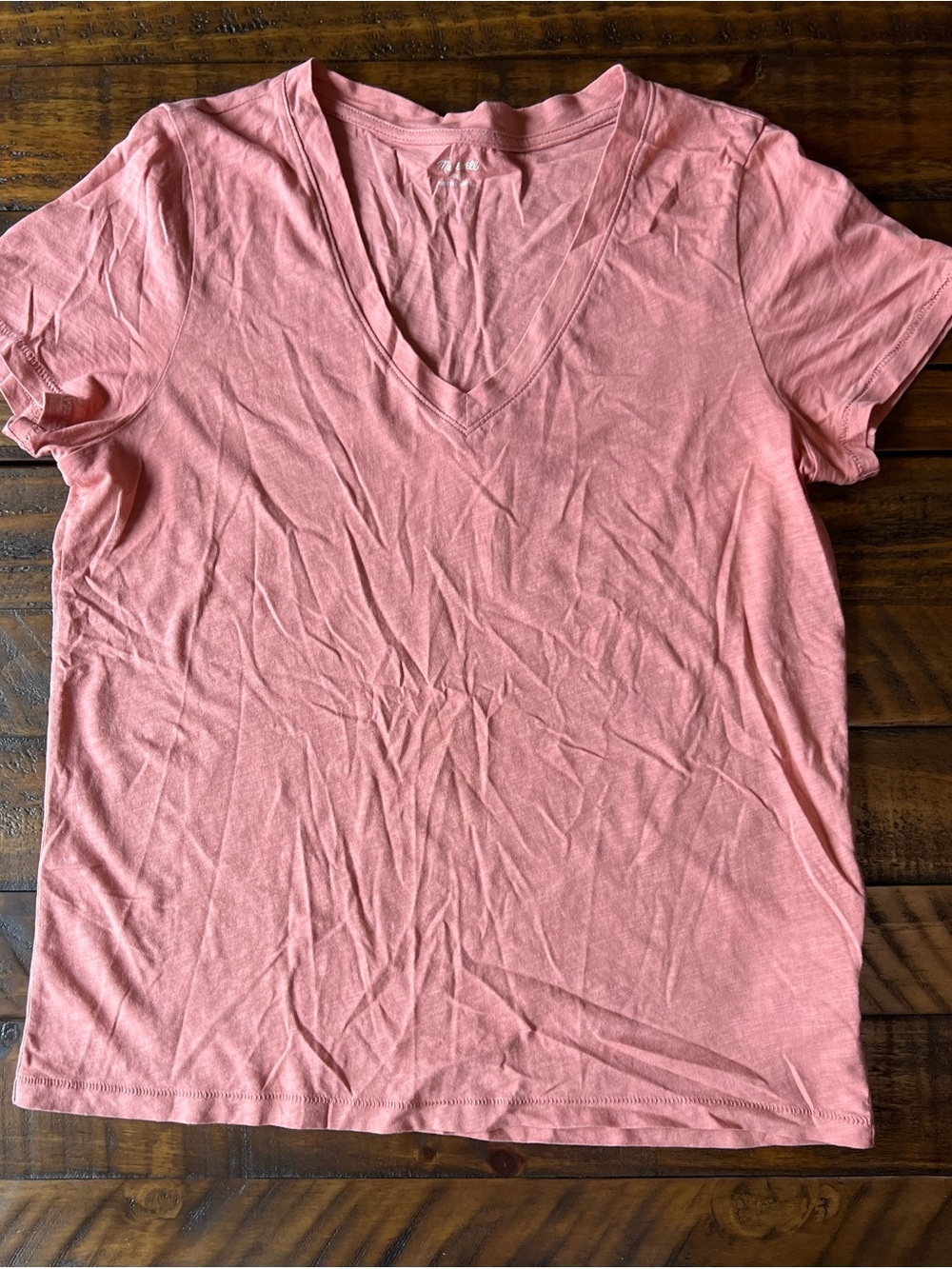 Madewell Pink V-Neck Short Sleeve Tee
